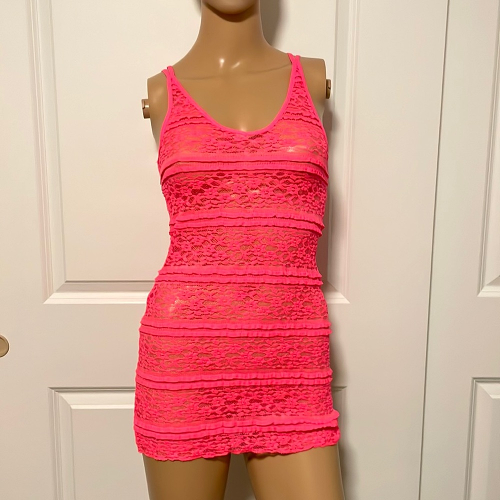 Express Intimates Hot Pink See Through Stretch Lace Size XS